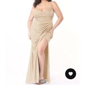 Azazie champagne bridesmaids dress